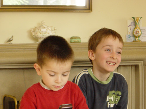 Boys at great-grandma's - April 2007