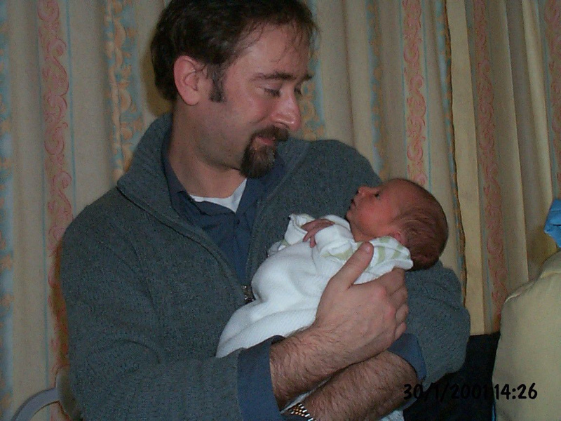 Xavier with Dad the day after he was born
