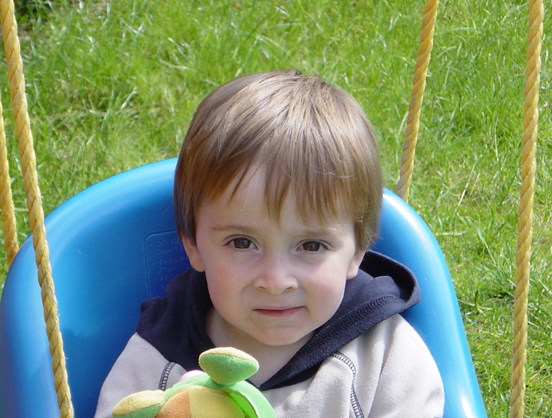 Xavier in garden July 2003