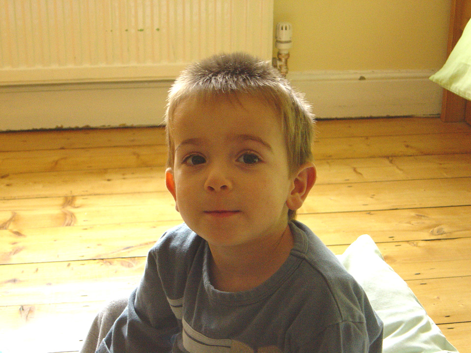 October 2005 Ander watching a DVD in bedroom