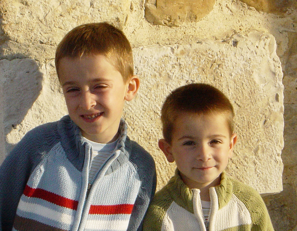 Boys outside theme bar in Medina square - July 2007