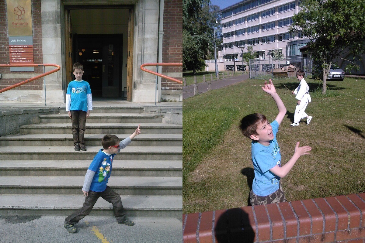 Outside Council building and before Tai Kwan Do grading, May 2010