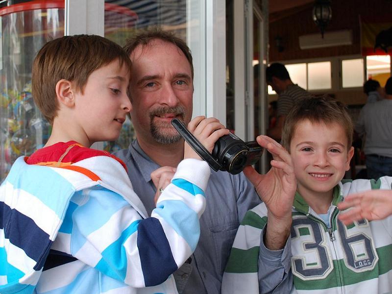 Boys with Dad in Almonecar, April 2009